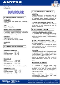 Código: F - 39 
Ver. 02/ Rev. 02 
Fecha: 01/03/2012 
 
 
 
 
 
 
 
PRODUCTO 
Pintura mate base agua para interiores y