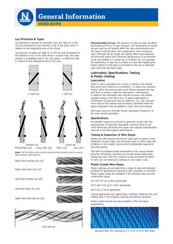 General Information
Characteristics of Lay: The direction of rope lay does not affect 
the Breaking Force of a rope. However,