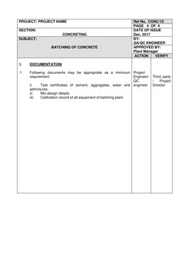 Batching Plant Method Statement | PDF | Construction Aggregate | Concrete