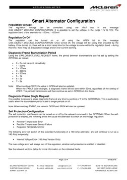 Page 2 of 4 
30/08/2016 
 
 
Smart Alternator Configuration 
Regulation Voltage 
The 
regulation 
voltage 
can 
be 
c