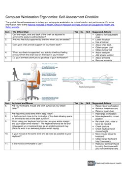 Ergonomic Workstation Self-Assessment | PDF | Chair | Computer Keyboard