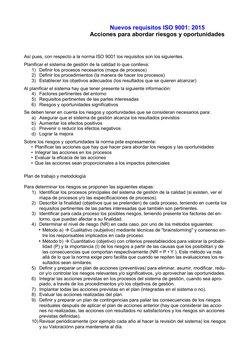 Acciones para Riesgos y Oportunidades ISO 9001 | PDF | Gestión de la ...