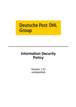  
 
 
 
 
 
 
 
 
 
 
 
 
Information Security 
Policy 
 
 
Version 1.31 
- unclassified - 
 
