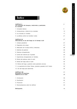 Jornadas de prevención de incendios de montes y pastizales desde las escuelas primarias
7
CAPÍTULO I
9
Los incendios de bosqu