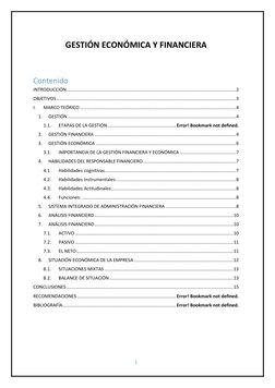 1 
 
 
GESTIÓN ECONÓMICA Y FINANCIERA 
 
Contenido 
INTRODUCCIÓN ............................................................