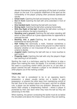 elevate themselves further by springing off the back of another 
player on the oval. It is a popular trademark of the sport a