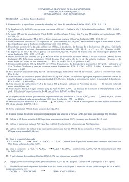 UNIVERSIDAD FRANCISCO DE PAULA SANTANDER
DEPARTAMENTO DE QUIMICA
QUIMICA BASICA - GUIA DE SOLUCIONES
PROFESORA : Luz Estela R