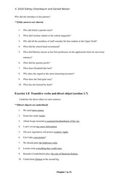 © 2016 Sidney Greenbaum and Gerald Nelson
Who did she introduce to her parents?
**[Only answers are shown]
1.
Who did Emily’s