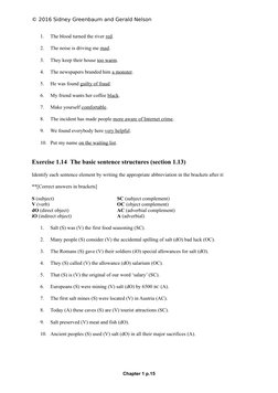 © 2016 Sidney Greenbaum and Gerald Nelson
1.
The blood turned the river red. 
2.
The noise is driving me mad.
3.
They keep th