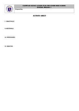 Senior High School Biology Lesson Plan | PDF | Lesson Plan | Education ...