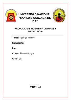 UNIVERSIDAD NACIONAL 
“SAN LUIS GONZAGA DE 
ICA”  
 
 
FACULTAD DE INGENIERIA DE MINAS Y 
METALURGIA 
 
Tema: Tipos de horn