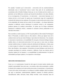 Por ejemplo, "considero que la introversión – extroversión está tan constitucionalmente
determinada  como  el  neuroticismo"