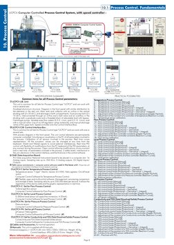 Page 8
UCPCV. Computer Controlled Process Control System, with speed controller :
4 Sets (sensor and elements + computer cont