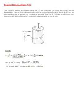 Exercício 1.28 (Beer e Johnston; P. 35) 
  (http://3.bp.blogspot.com/-F0HjfVu3nOo/VHuYMroQY5I/AAAAAAAAAk4/4TRwiSYS_Zw/s1600/q