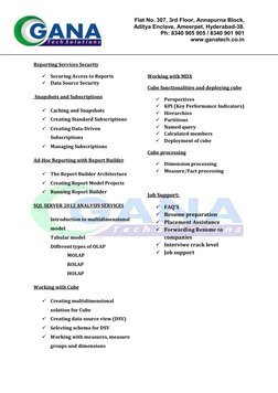 Flat No. 307, 3rd Floor, Annapurna Block,  
Aditya Enclave, Ameerpet, Hyderabad-38. 
Ph: 8340 905 905 / 8340 901 901 
www.gan