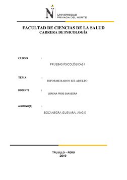 FACULTAD DE CIENCIAS DE LA SALUD  
CARRERA DE PSICOLOGÍA  
 
CURSO 
           :