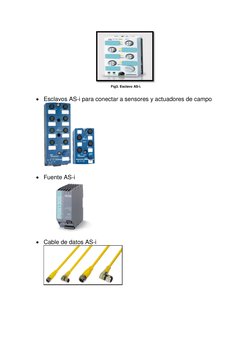 Fig3. Esclavo AS-i. 
 
 Esclavos AS-i para conectar a sensores y actuadores de campo 
 
 
 Fuente AS-i 
 
 
 Cable de da