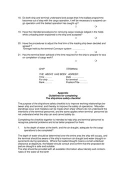 BLU Code Ship/Shore Safety Checklist | PDF | Ships | Cargo