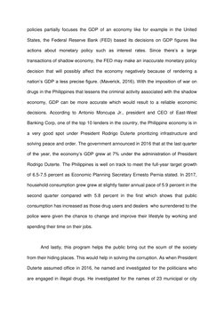 policies partially focuses the GDP of an economy like for example in the United 
States, the Federal Reserve Bank (FED) based