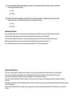 Esd Answer Key ESD Training Test Questions and Answers | PDF | Electrostatic Discharge ...