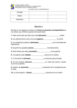 COLEGIO  MANUEL  MONTT 
DEPARTAMENTO DE LENGUAJE Y COMUNICACIÓN 
PROFESORA: PAOLA A. GONZALEZ ROJAS 
 
 
EDUCANDO PARA EL EMP