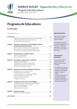 Programa de Educadores
Manual y cuaderno del curso
1
Programa de Educadores
Contenido
Tareas previas al curs . . . . . . . .