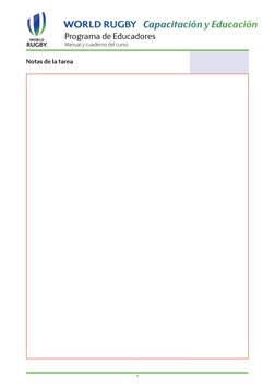 Programa de Educadores
Manual y cuaderno del curso
4
Notas de la tarea