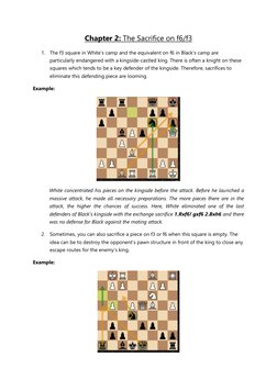Chapter 2: The Sacrifice on f6/f3 
1. The f3 square in White’s camp and the equivalent on f6 in Black’s camp are 
particularl