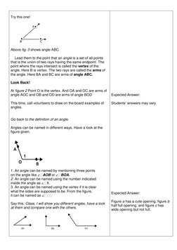 Try this one! 
 
 
 
 
 
 
 
Above fig. 3 shows angle ABC. 
 
    Lead them to the point that an angle is a set of all poin