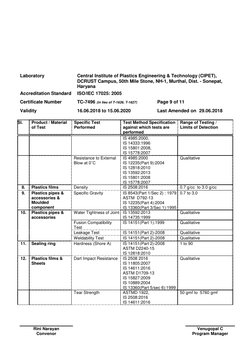 Laboratory 
Central Institute of Plastics Engineering & Technology (CIPET),  
DCRUST Campus, 50th Mile Stone, NH-1, Murthal,