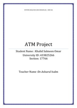 ATM Management System Project Overview | PDF | Automated Teller Machine ...