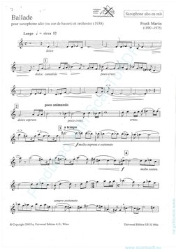 Frank Martin Ballade for Saxophone | PDF