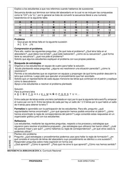 DESARROLLO  65’ 
Explico a los estudiantes a que nos referimos cuando hablamos de sucesiones  
 
Secuencia donde sus términos