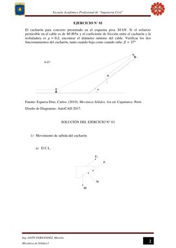 Escuela Académico Profesional de “Ingeniería Civil”  
 
 
2 
Ing. LEÓN FERNÁNDEZ, Mariela 
Mecánica de Sólidos I 
EJERCICIO N