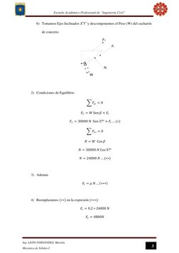 Escuela Académico Profesional de “Ingeniería Civil”  
 
 
3 
Ing. LEÓN FERNÁNDEZ, Mariela 
Mecánica de Sólidos I 
b) Tomamos