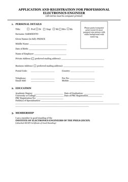 PECE Application Guidelines for Engineers | PDF | Notary Public | Affidavit