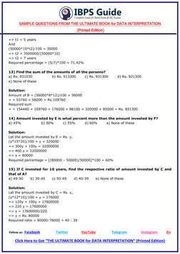 SAMPLE QUESTIONS FROM THE ULTIMATE BOOK for DATA INTERPRETATION 
 (Printed Edition) 
 
Follow us:  Facebook  (https://www.f