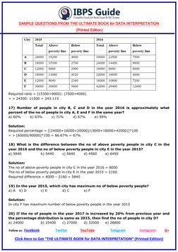 SAMPLE QUESTIONS FROM THE ULTIMATE BOOK for DATA INTERPRETATION 
 (Printed Edition) 
 
Follow us:  Facebook  (https://www.f