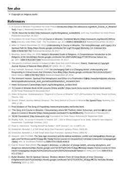 Copyright on religious works (https://en.wikipedia.org/wiki/Copyright_on_religious_works)
1. A Course in Miracles. Foundation