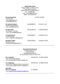 Biostadt India Limited 
Poonam Chambers, ’A’ Wing, 6th Floor,  
Dr Annie Besant Road, Worli, 
 Mumbai-400 018; Tel: 22-6652 0