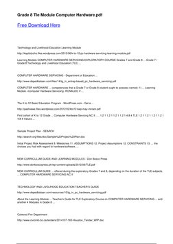 Grade 8 TLE Computer Hardware Module | PDF | Curriculum | Digital ...