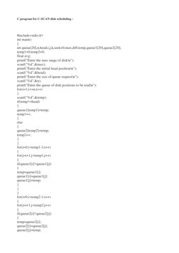 C-SCAN Disk Scheduling Program in C | PDF | Computer Architecture ...