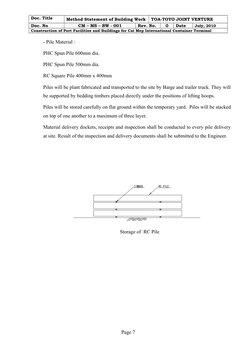 Doc. Title
Method Statement of Building Work
TOA-TOYO JOINT VENTURE
Doc. No
CM – MS – BW - 001
Rev. No.
0
Date
July, 2010
Con
