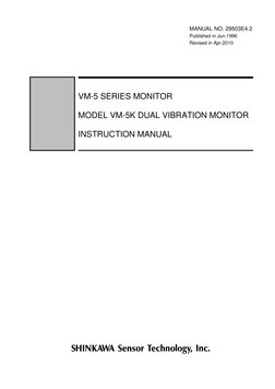 MANUAL NO. 29503E4.2 
Published in Jun.1996 
Revised in Apr.2010 
 
 
 
VM-5 SERIES MONITOR 
MODEL VM-5K DUAL VIBRATION M