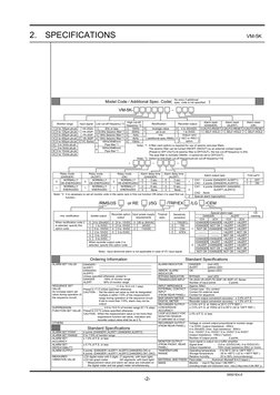 2.  SPECIFICATIONS 
VM-5K 
 
-2- 
 
 
 
 
 
 
 
Monitor range 
Input signal Low cut-off frequency *3
High cut-off
frequency