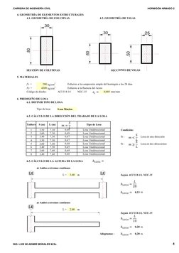 CARRERA DE INGENIERÍA CIVIL
HORMIGÓN ARMADO 2
4. GEOMETRÍA DE ELEMENTOS ESTRUCTURALES
4.1. GEOMETRÍA DE COLUMNAS
4.2. GEOMETR