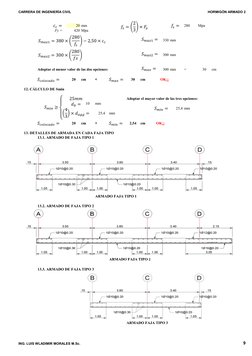 CARRERA DE INGENIERÍA CIVIL
HORMIGÓN ARMADO 2
20 mm
280
Mpa
Fy =
420 Mpa
330 mm
300 mm
Adoptar el menor valor de las dos opci