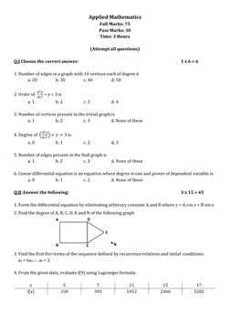 Applied Mathematics Exam Questions | PDF | Mathematical Relations ...
