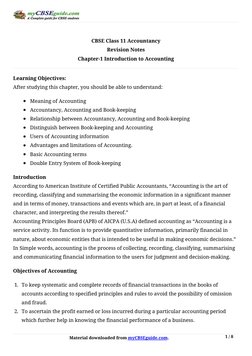 Class 11 Accountancy: Chapter 1 Notes | PDF | Discounts And Allowances ...