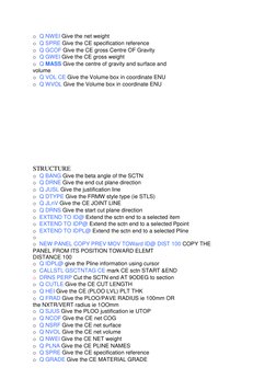 o Q NWEI Give the net weight 
o Q SPRE Give the CE specification reference 
o Q GCOF Give the CE gross Centre OF Gravity 
o Q
